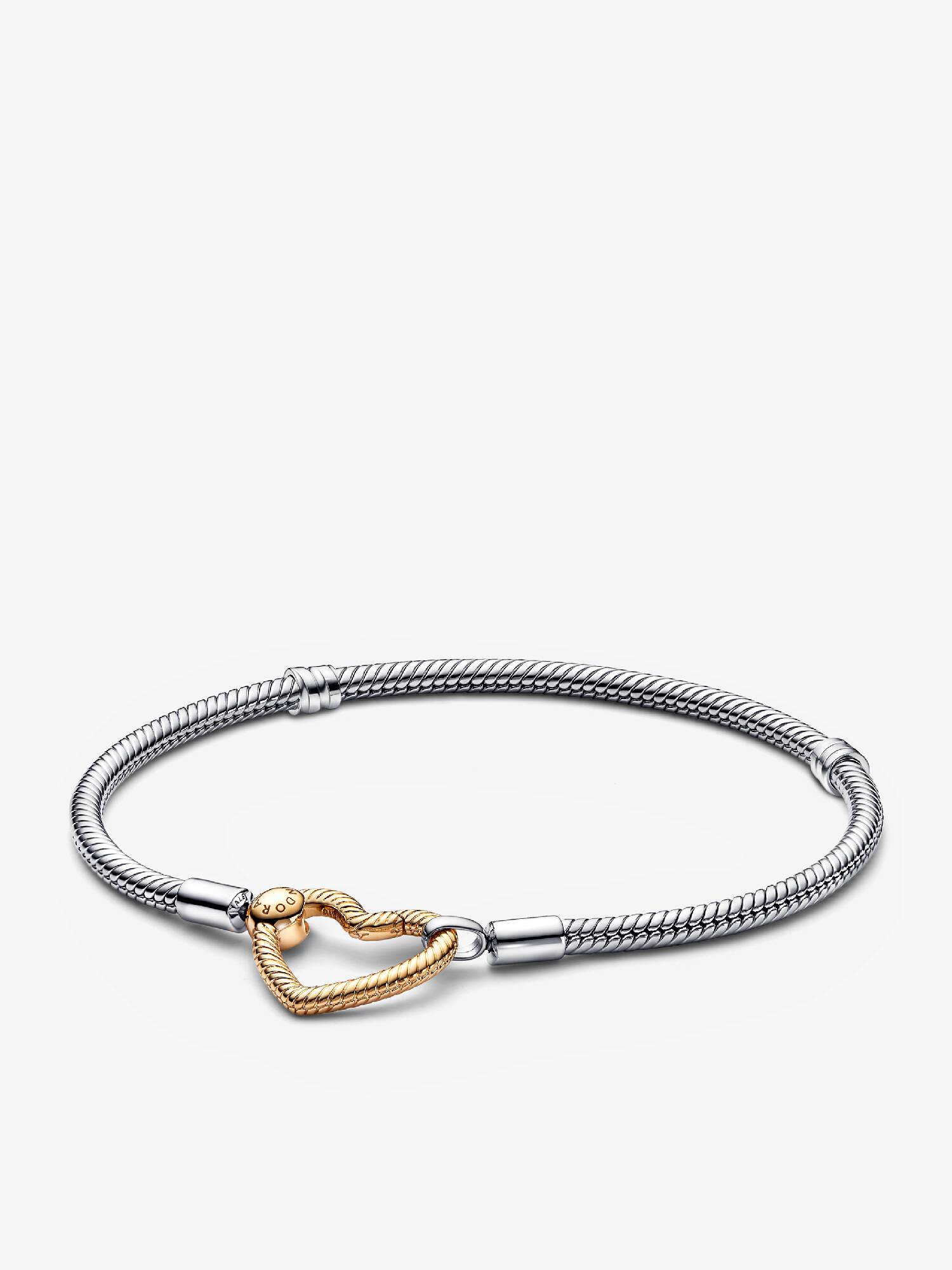 Pulseira Corrente Snake com Fecho de Coração Vazado