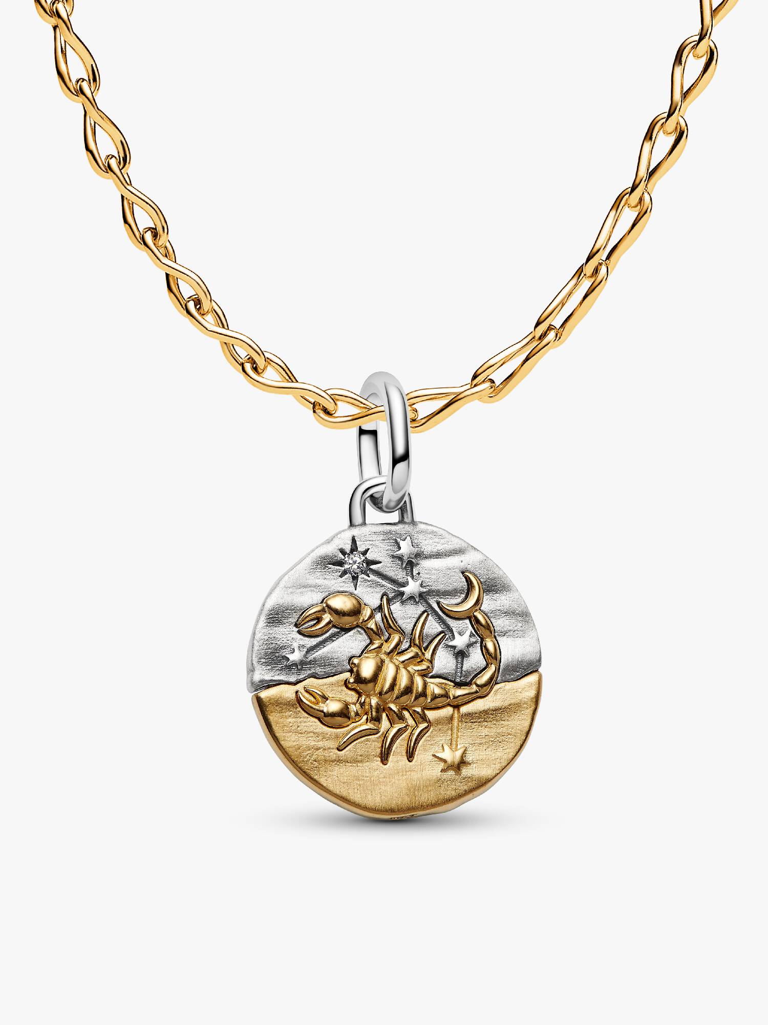 Conjunto de Colar com Charm Medalhão de Escorpião
