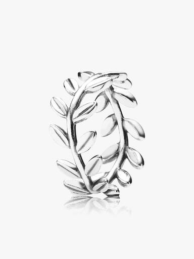 Leaves silver ring