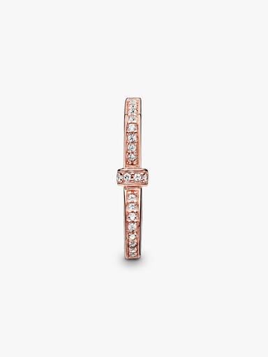 Bow PANDORA Rose ring with cubic zirconia