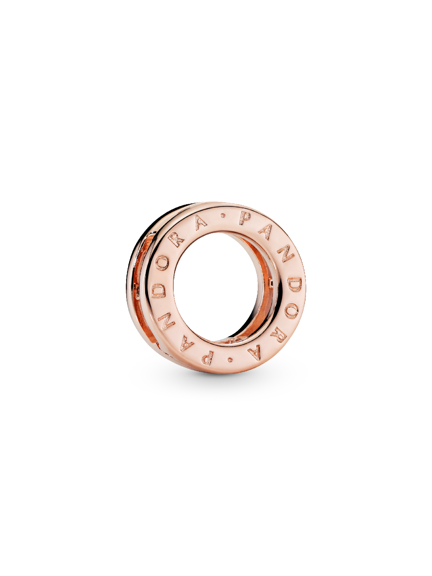 PANDORA Reflexions logo clip charm in 14k rose gold-plated