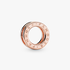 PANDORA Reflexions logo clip charm in 14k rose gold-plated PANDORA Reflexions logo clip charm in 14k rose gold-plated