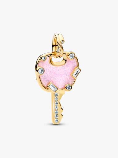 Charm Pendente Grande Llave de Amor Rosado Opalescente