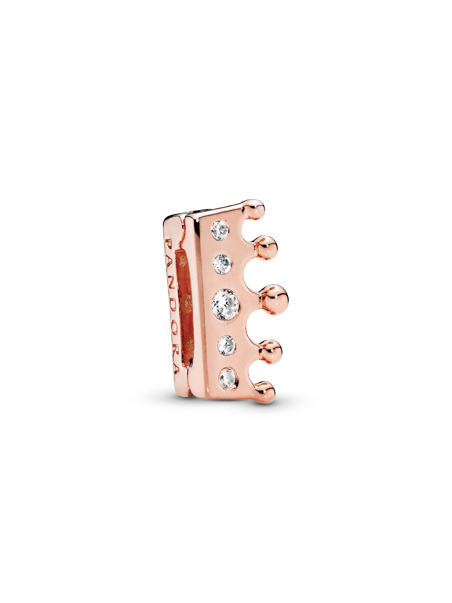 PANDORA Reflexions crown clip charm in PANDORA Rose