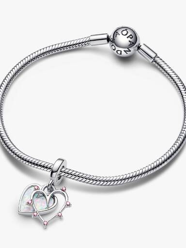 Charm pendente duplo opalescente da amizade fruta-cor