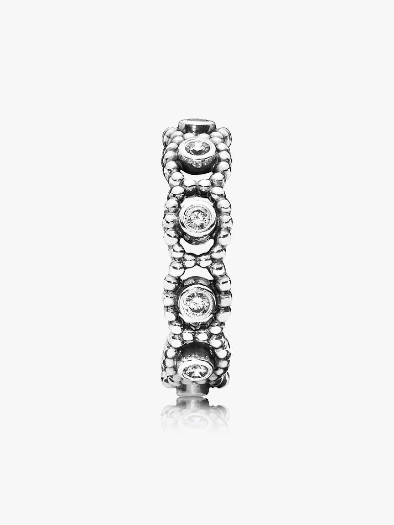 Silver ring with cubic zirconia