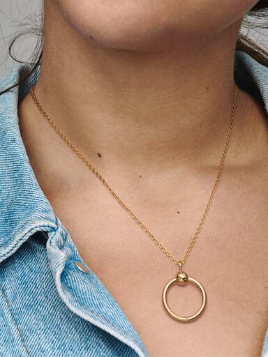 Small 14k gold-plated O Pendant