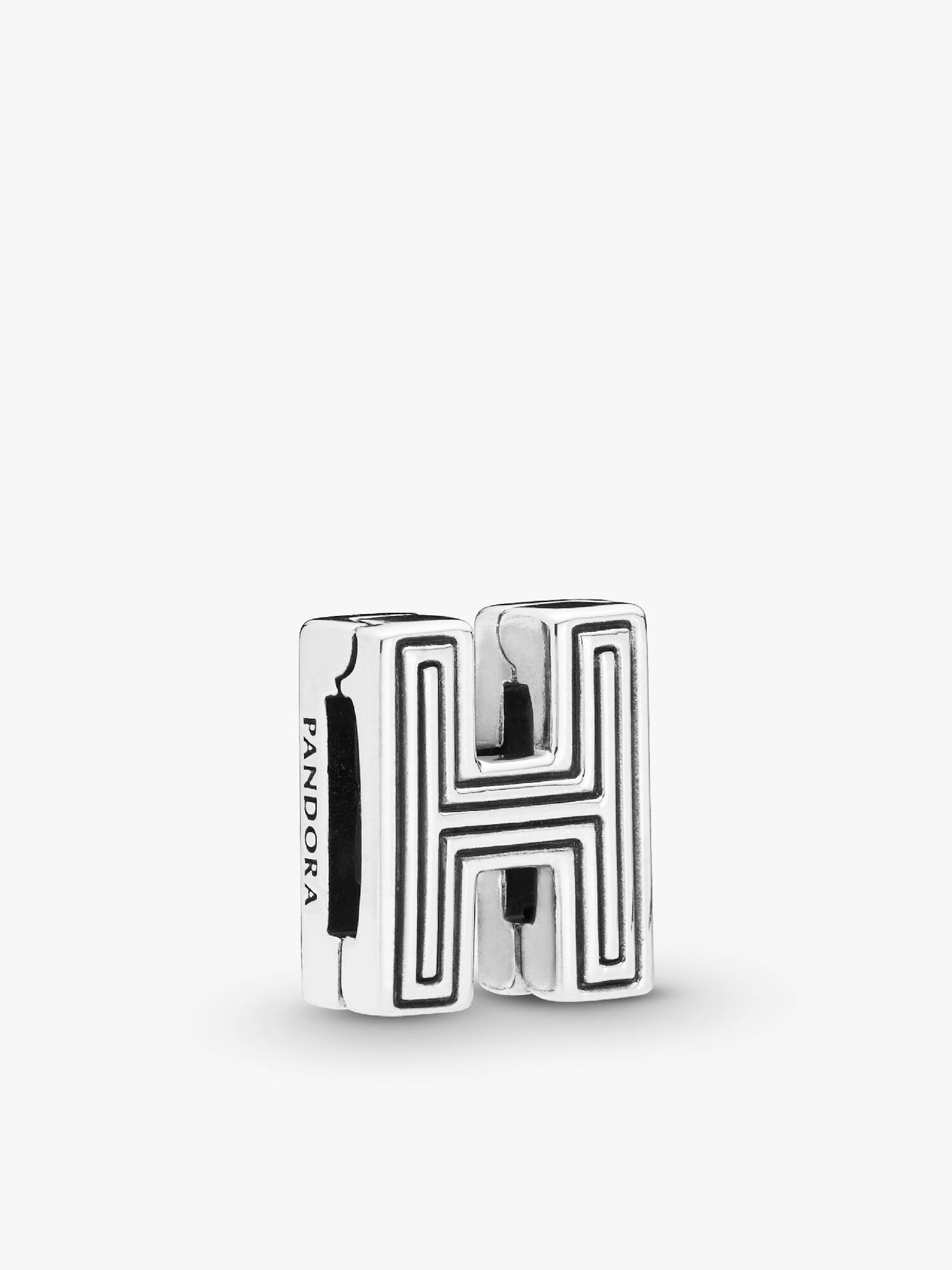 Pandora Reflexions letter H silver clip charm