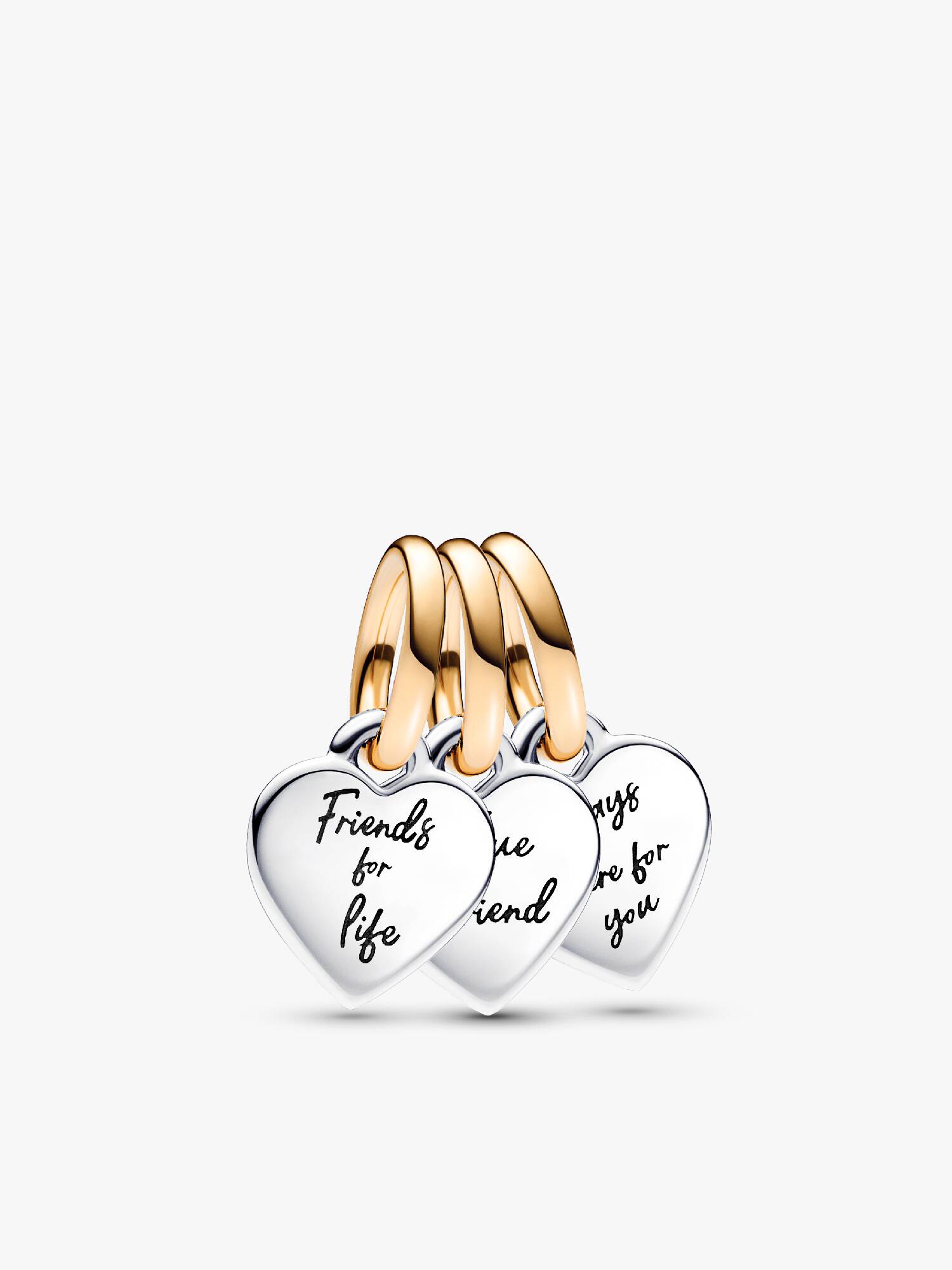 Charm Pendente Triplo Divisível Amizade em Dois Tons