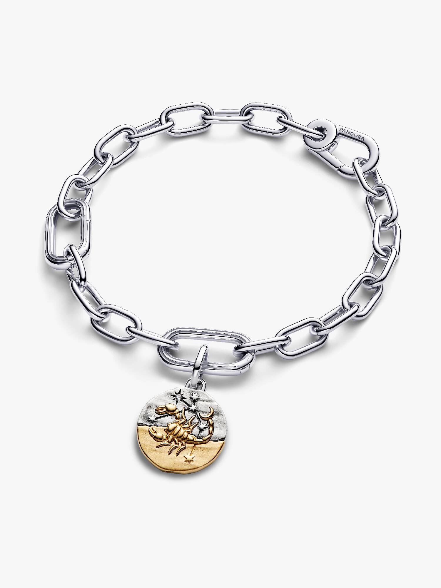 Conjunto de Pulseira com Charm Medalhão de Escorpião
