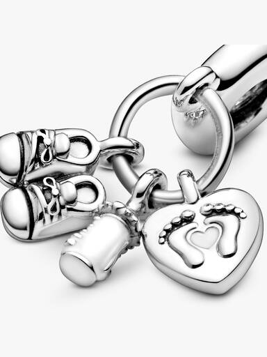 Charm Pendente Mamadeira e Sapatos