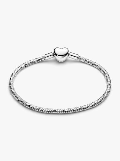 Pulseira Corrente Snake Facetada e Fecho de Coração