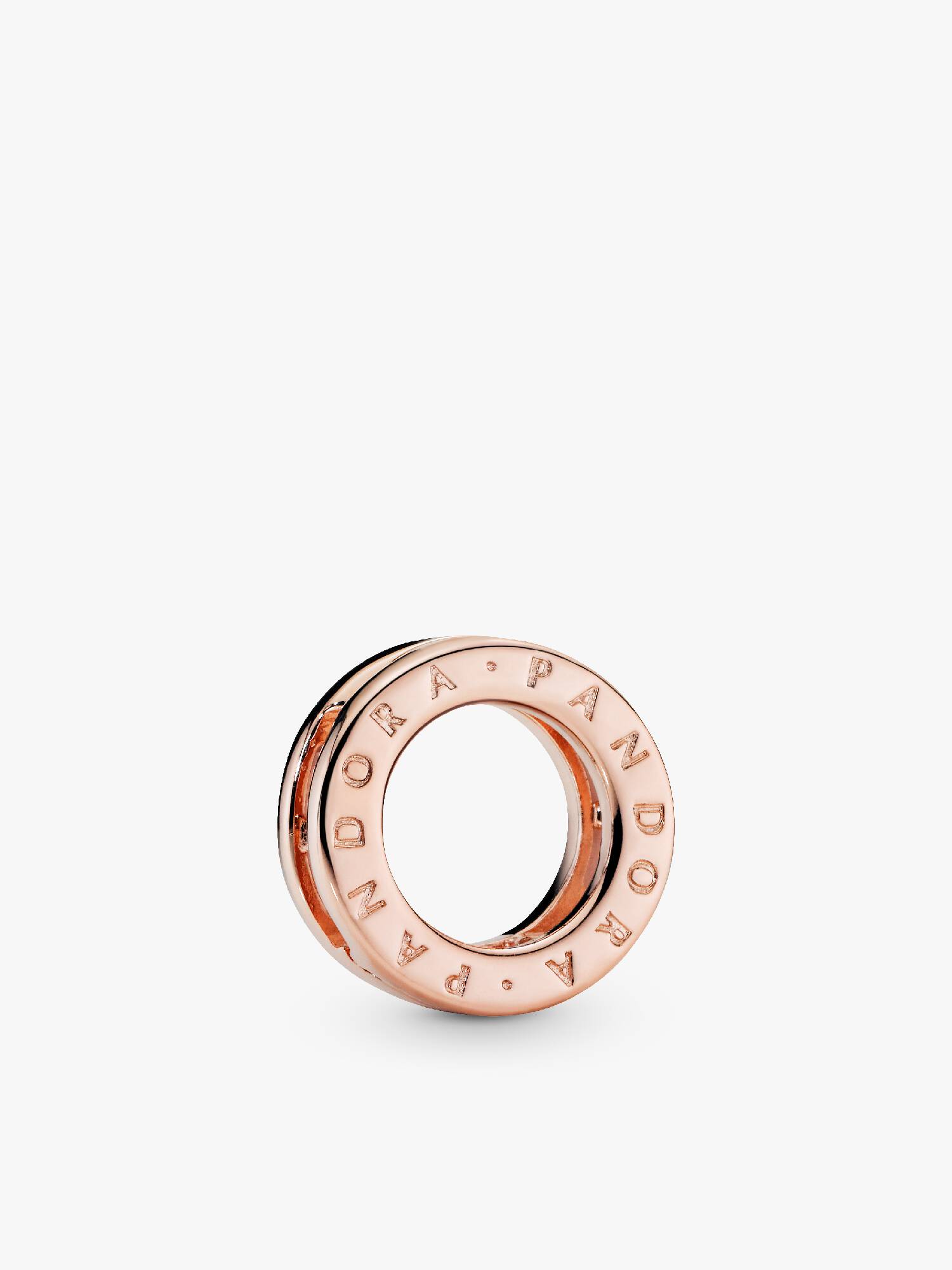 PANDORA Reflexions logo clip charm in 14k rose gold-plated