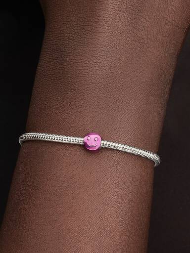 Mini charm Rosto Feliz Rosa