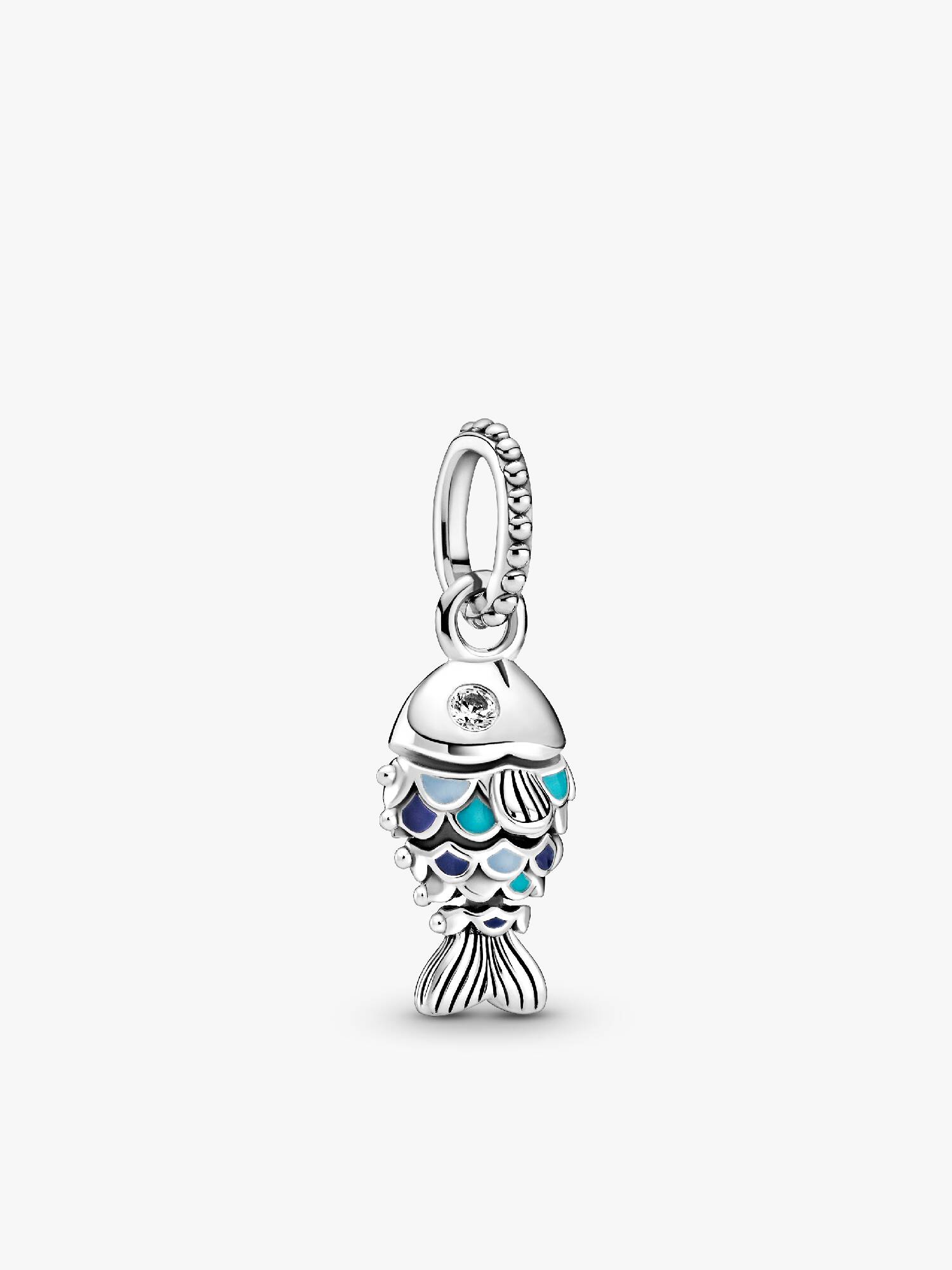 Charm pendente de peixe escamado azul
