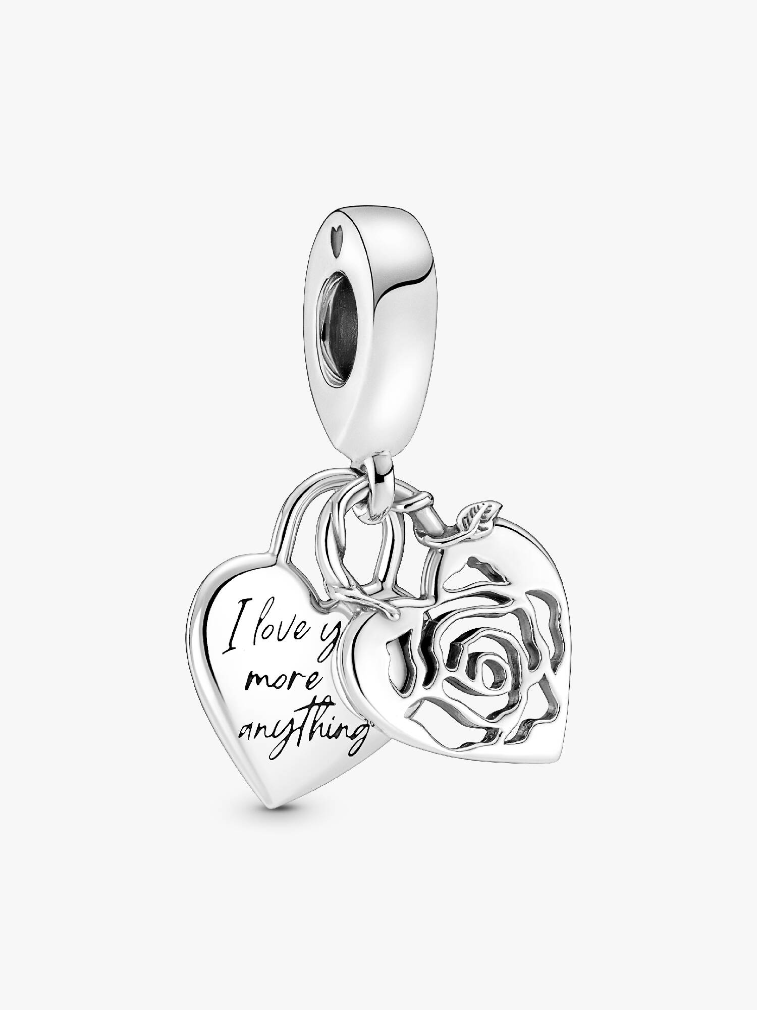 Charm pendente com cadeado de coração rosa