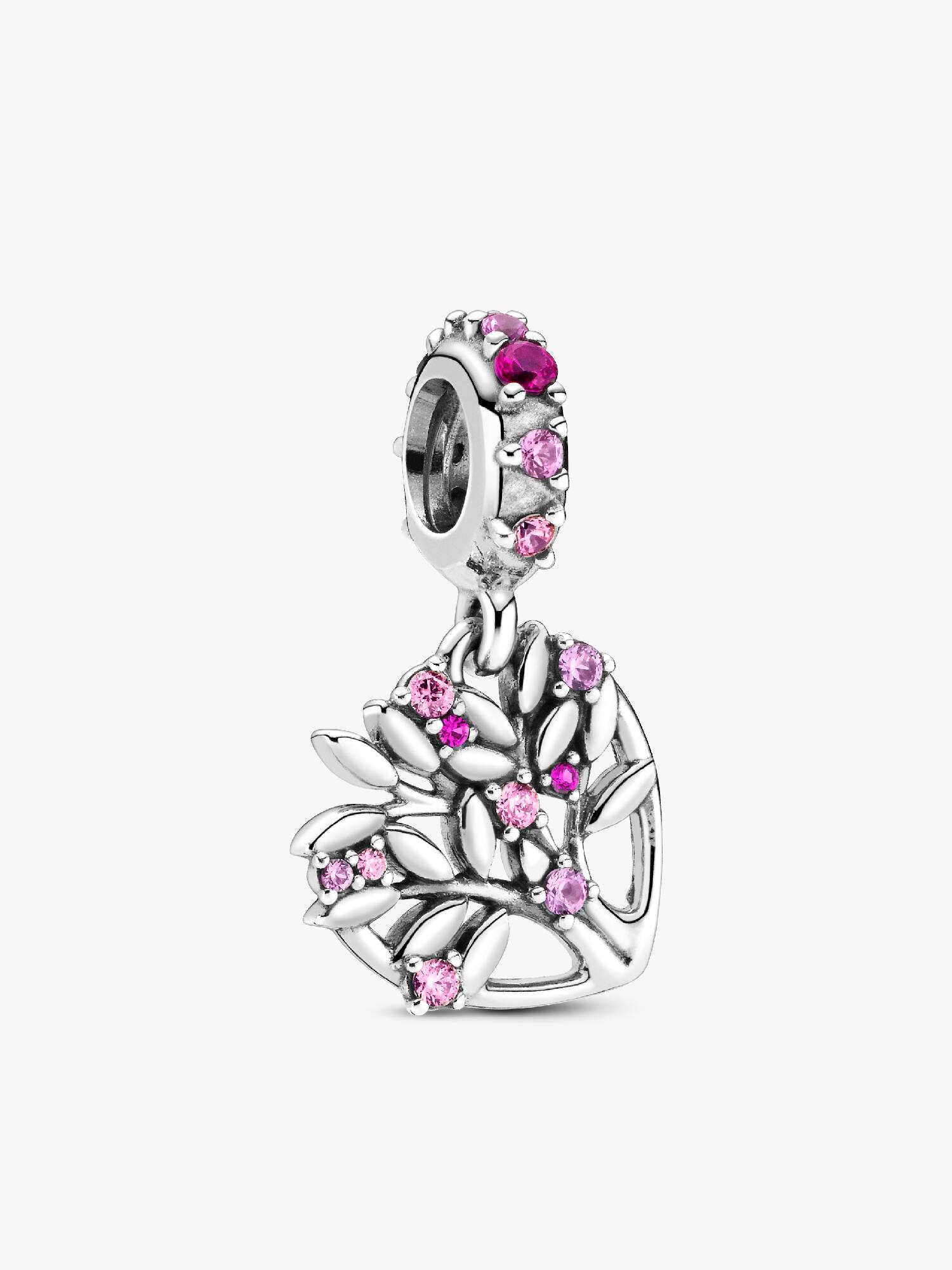 Charm Pendente Árvore da Vida Coração Rosa