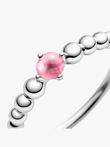 Anel Petal Rosa Beaded