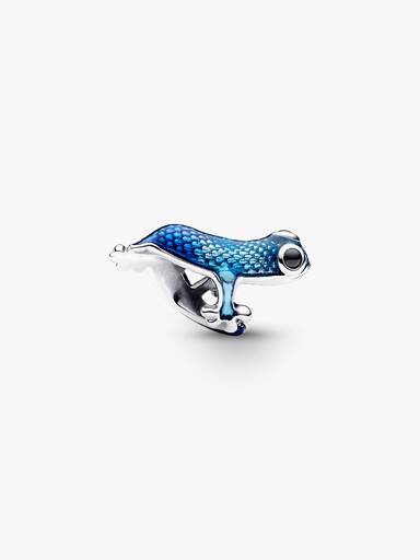 Charm de lagartixa azul metálico