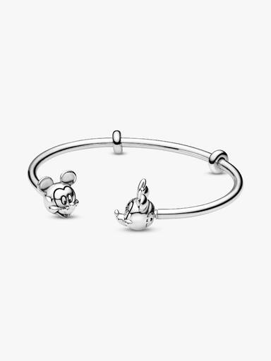 Disney Pandora Moments Mickey Mouse e Minnie Mouse Aberto Bracelete Rígido