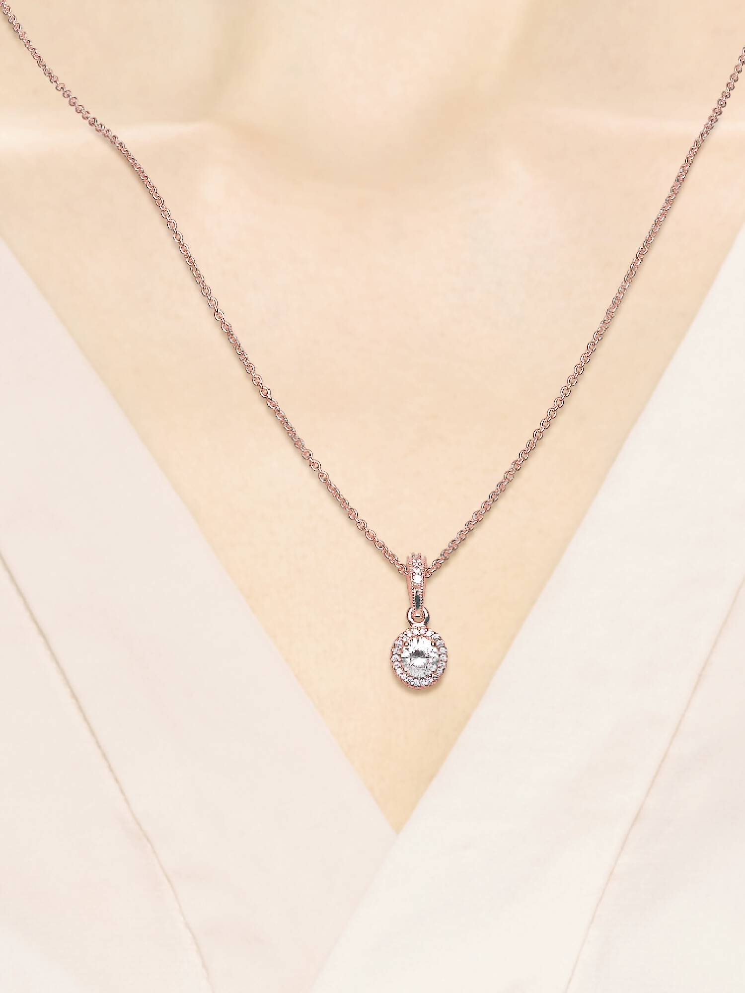 PANDORA Rose pendant with clear cubic zirconia