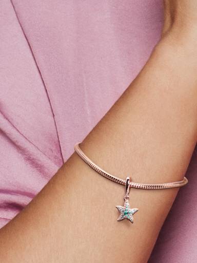 Charm Pendente Estrela de Mar Brilhante