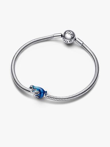 Charm de lagartixa azul metálico