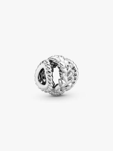 Seeds silver charm with clear cubic zirconia