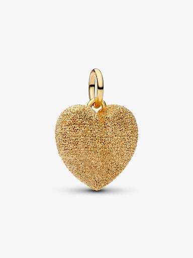 Charm Pendente de Coração Curvo Texturizado