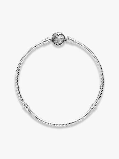 Pulseira Corrente Snake Pandora Moments com Fecho de Coração Cintilante
