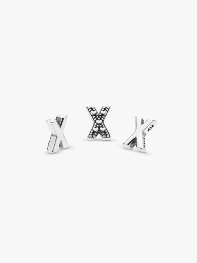 Letter X silver petite element