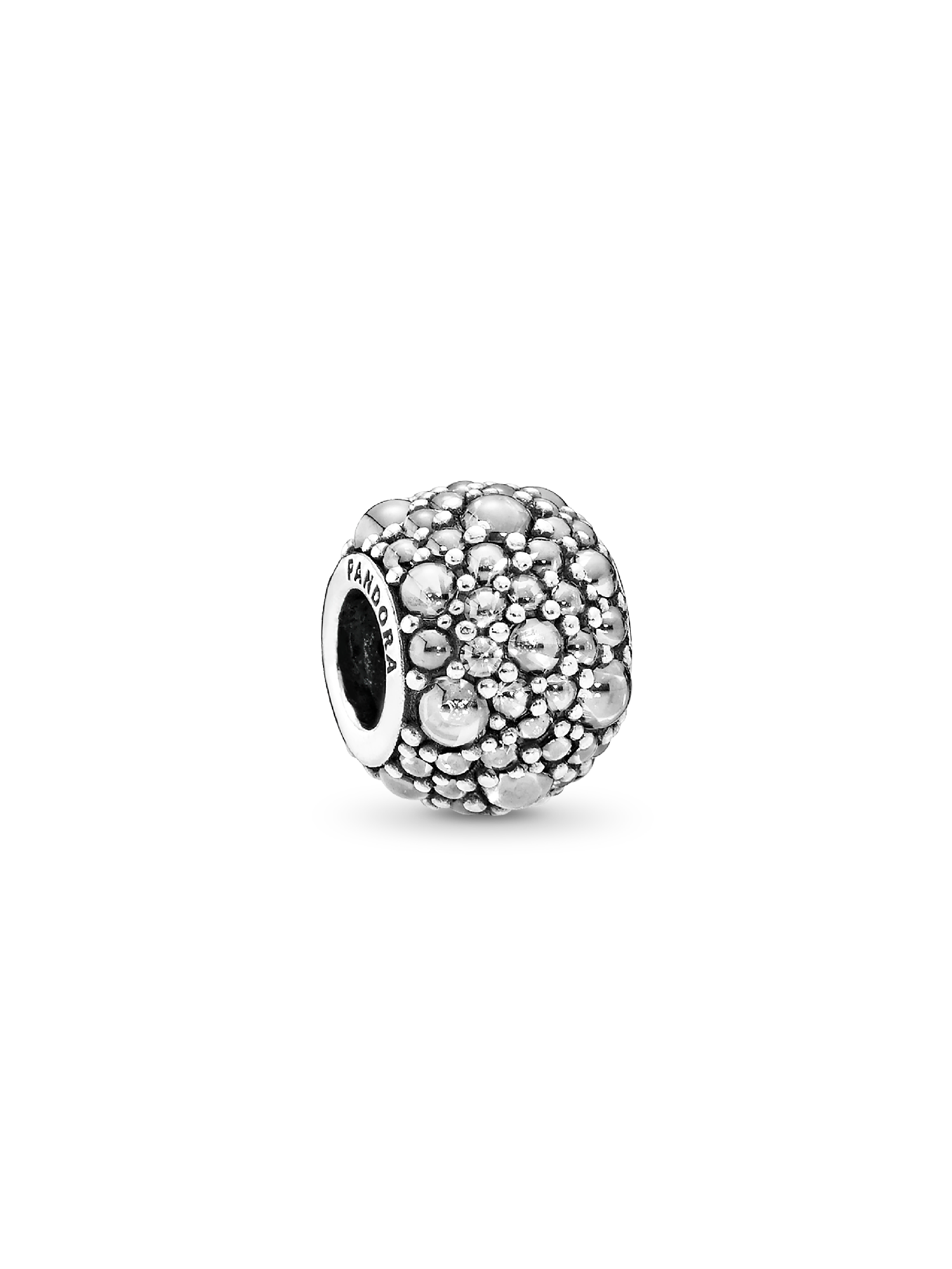 Silver charm with clear cubic zirconia