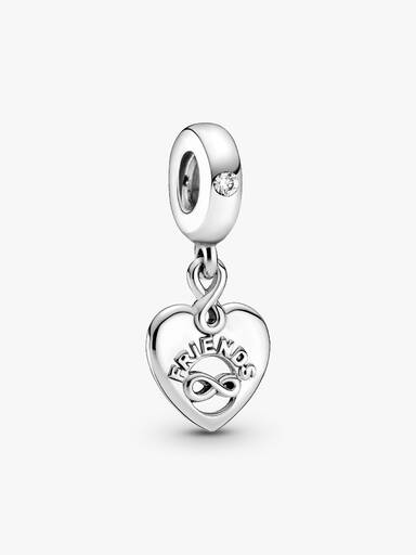 Charm pendente de coração "Amigos para Sempre"