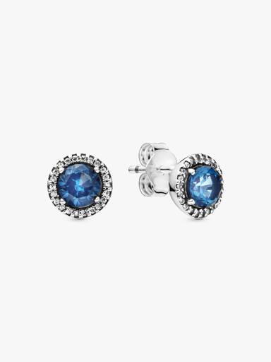 Brincos Halo Redondo Azul Brilhante