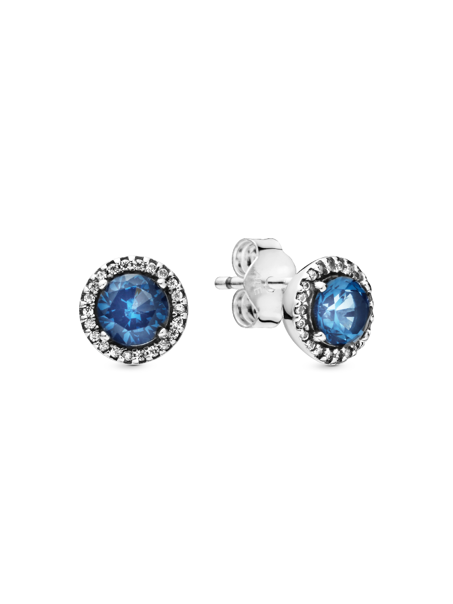 Brincos Halo Redondo Azul Brilhante