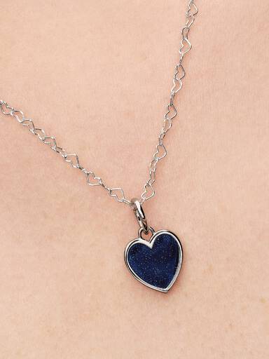 Charm Pendente Gravável de Coração Azul