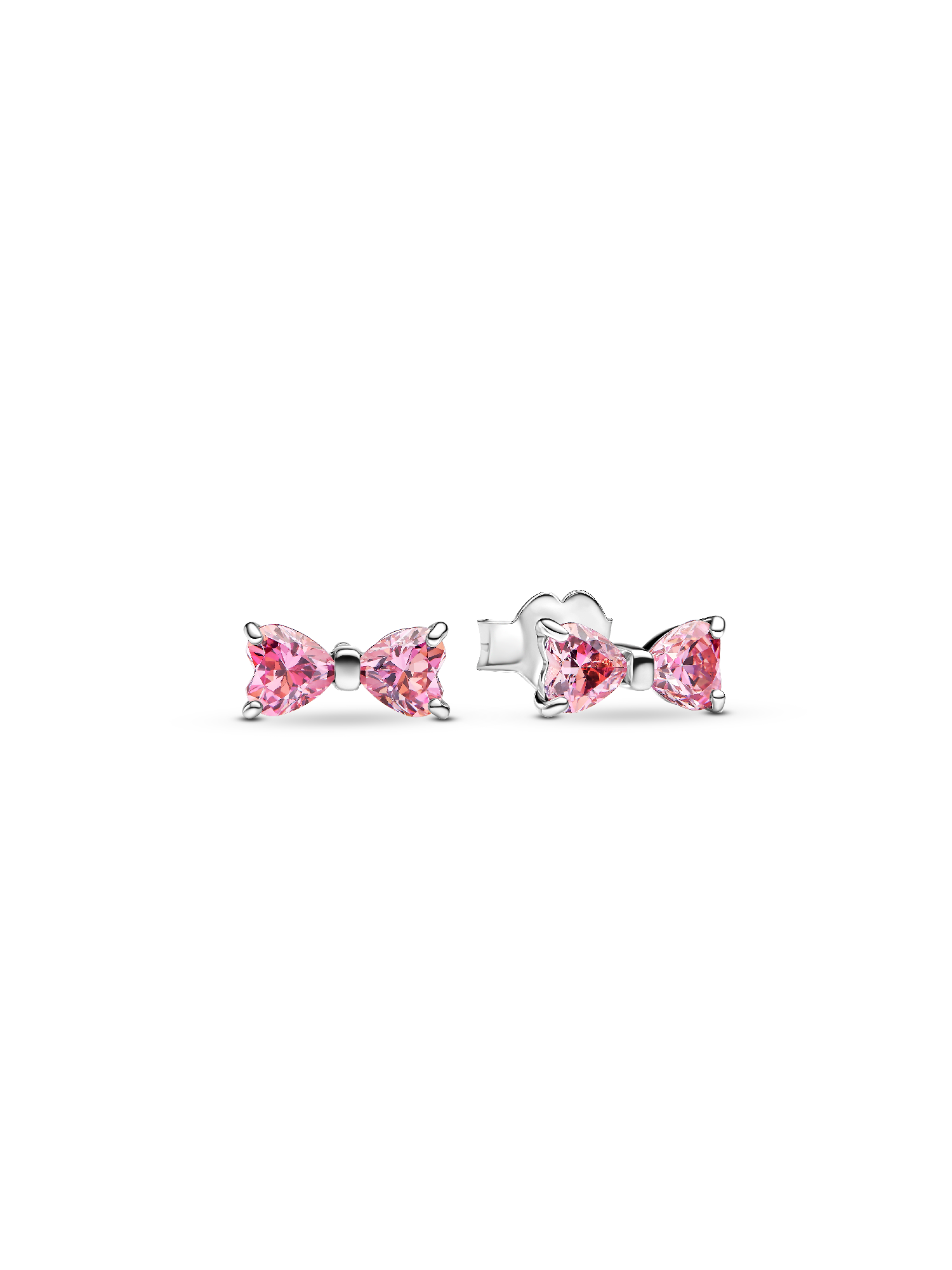 Brincos Laço Rosa Brilhante