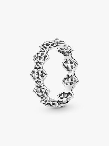 Rose flowers sterling silver ring