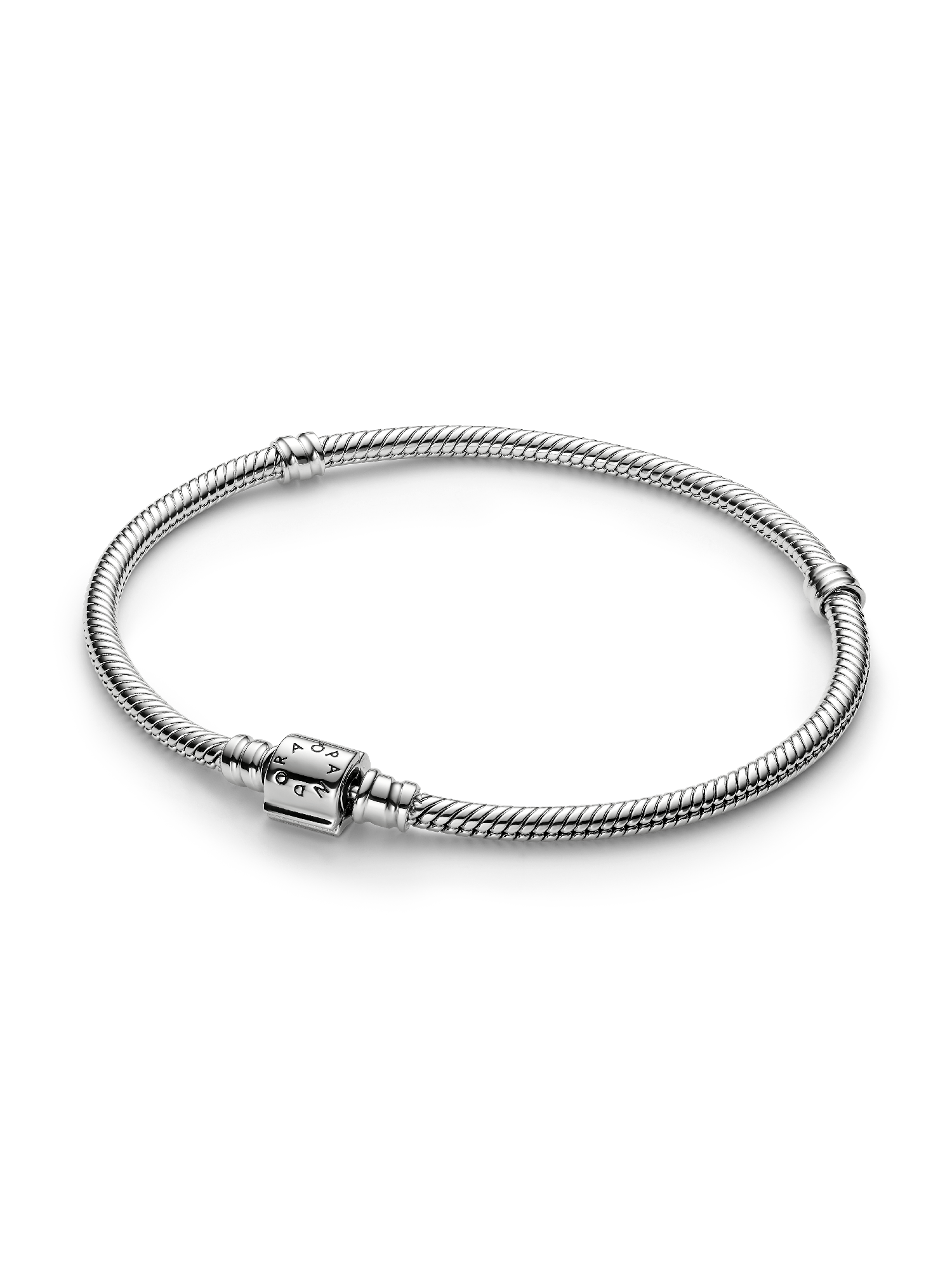 Bracelete Pandora Moments em corrente snake com minifecho barril