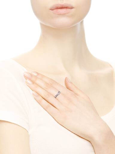 Silver ring with pink cubic zirconia
