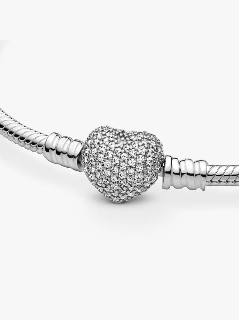 Bow silver bangle with clear cubic zirconia