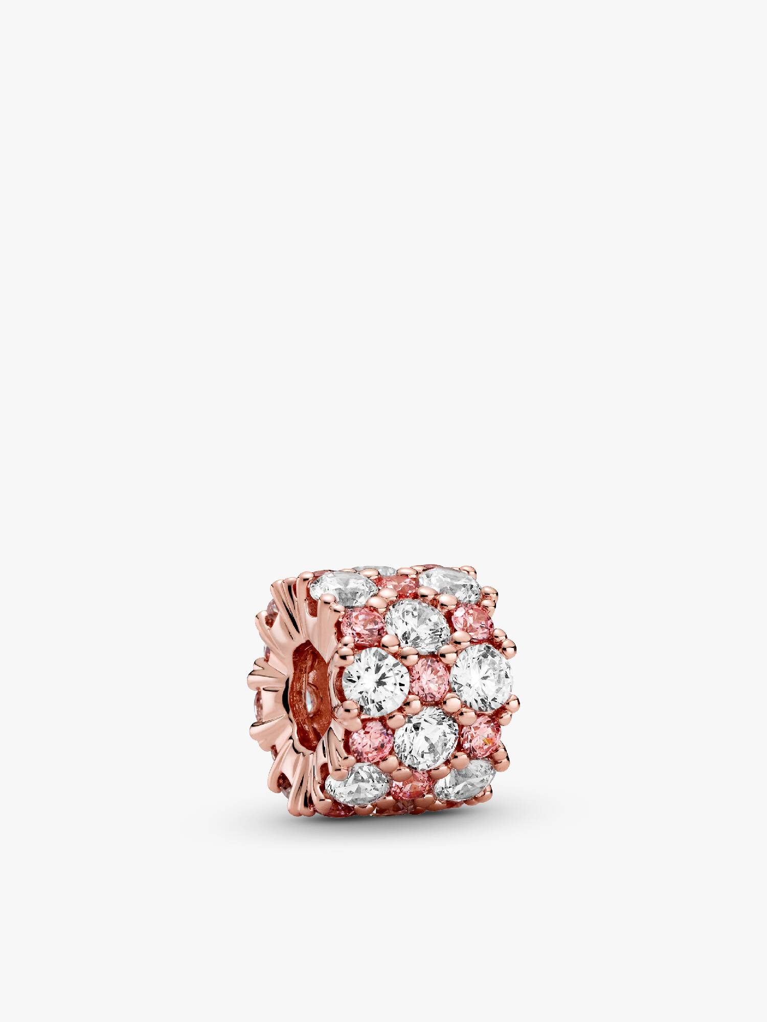 Charm Brilho Rosa e Transparente