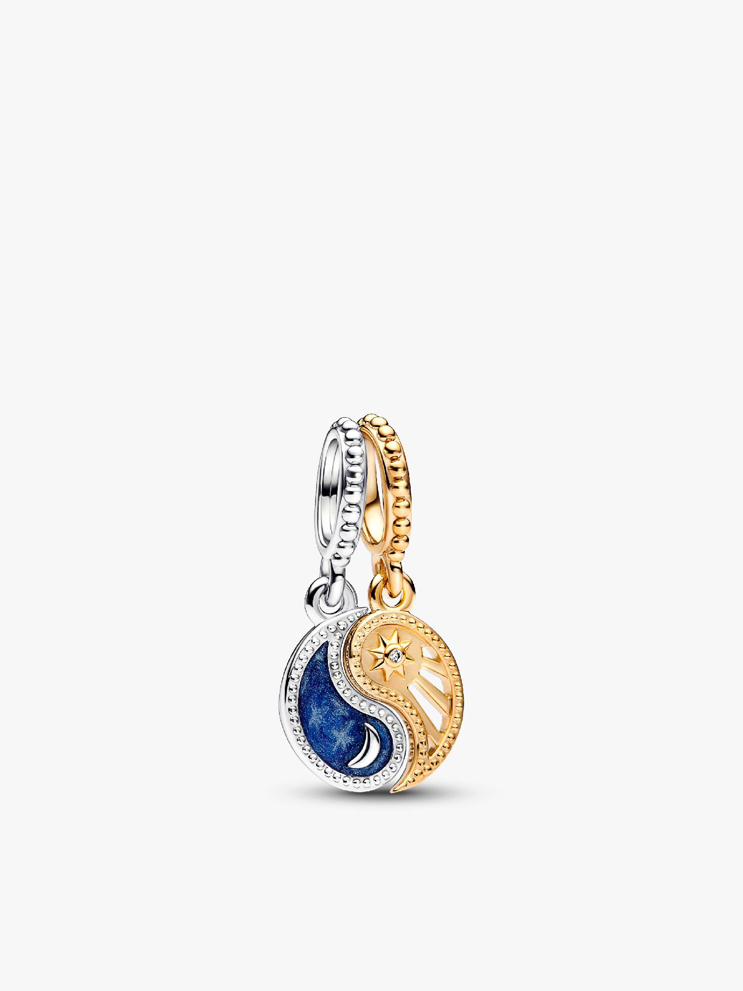 Charm pendente divisível de dois tons Sol e Lua