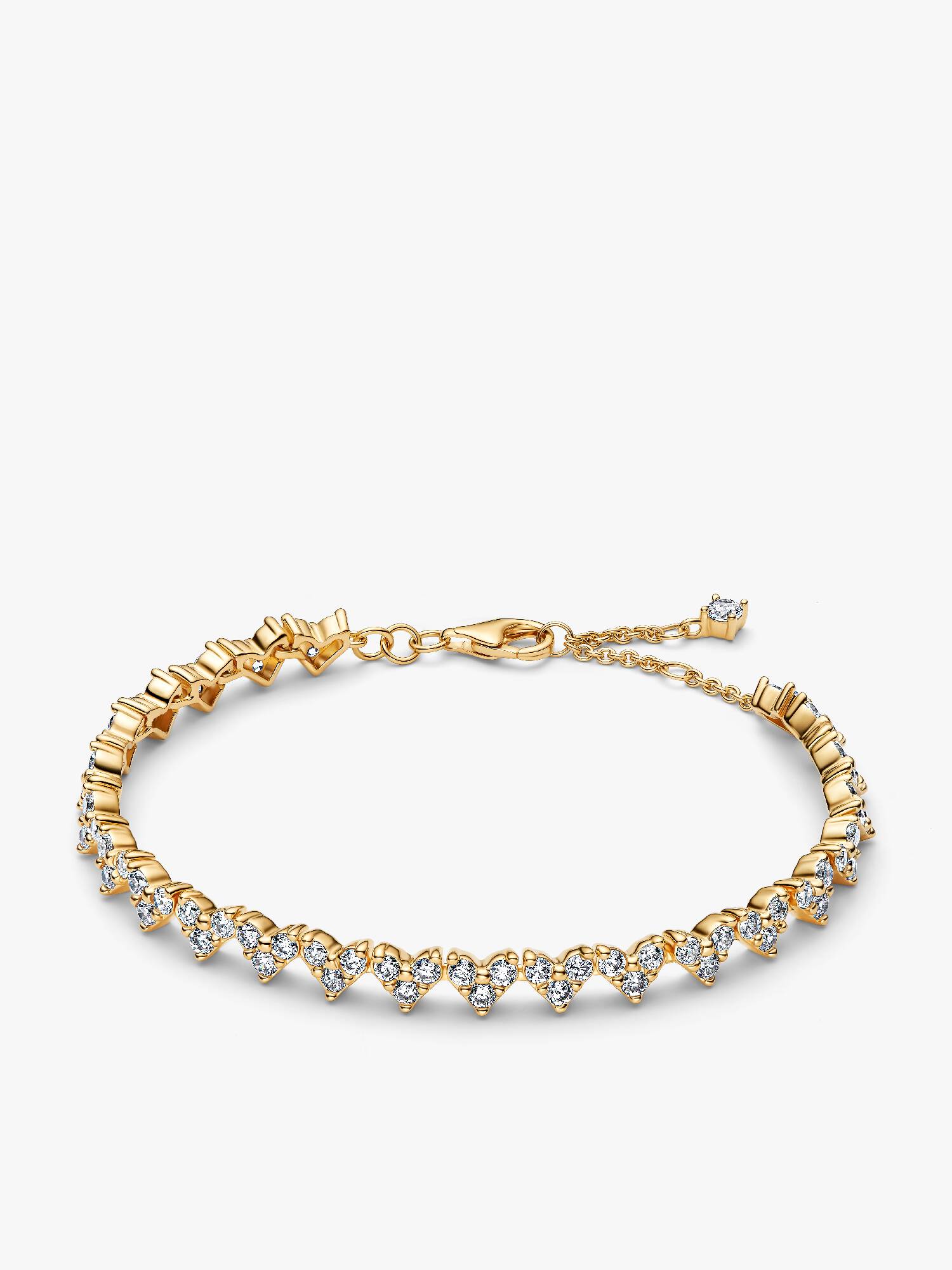 Pulseira Coração com Três Pedras
