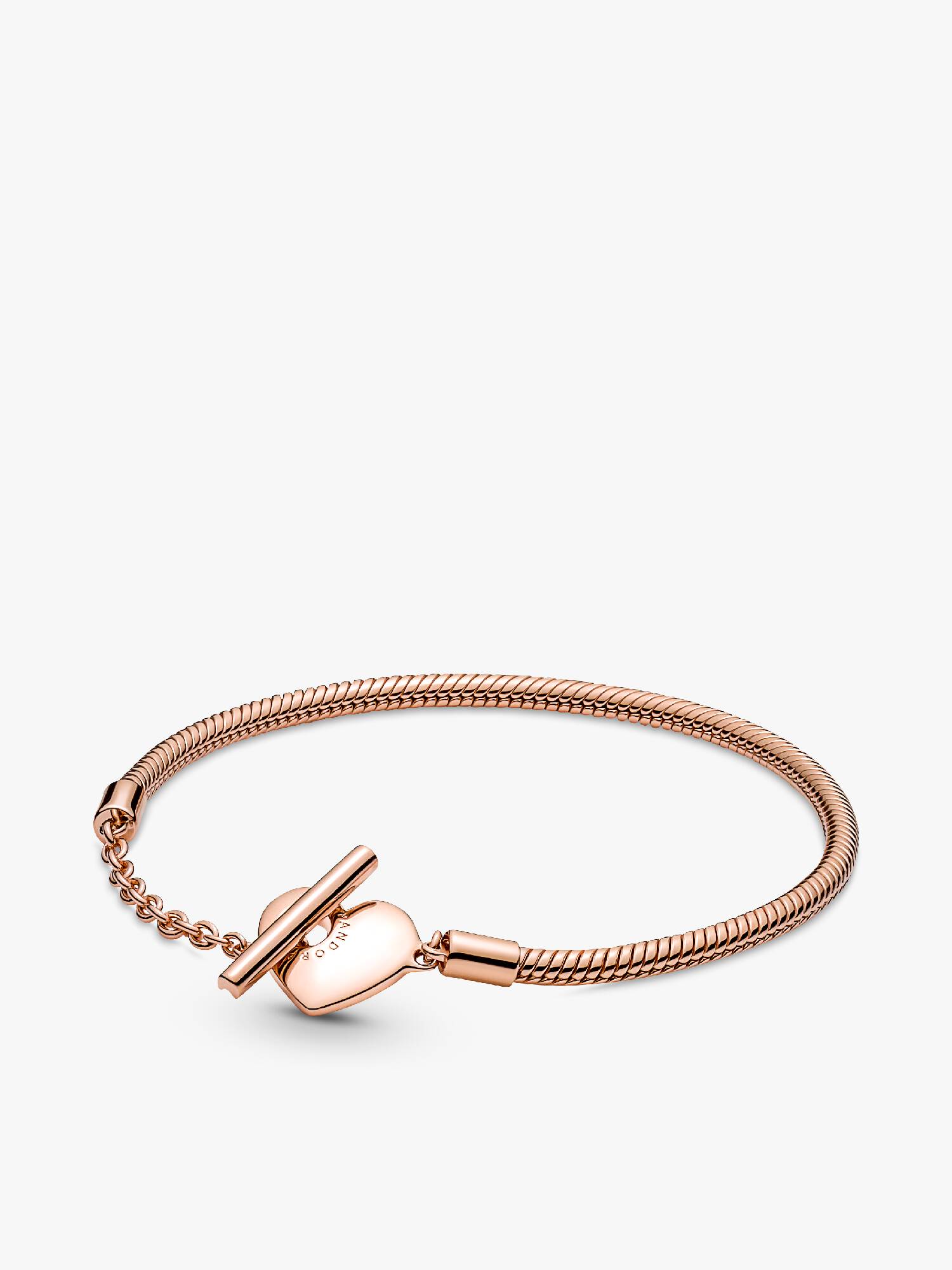 Pulseira Corrente Snake com Fecho em T e Coração