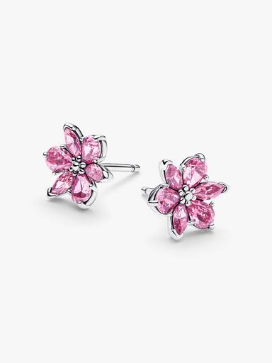 Brincos Riqueza Botânica Rosa Brilhante