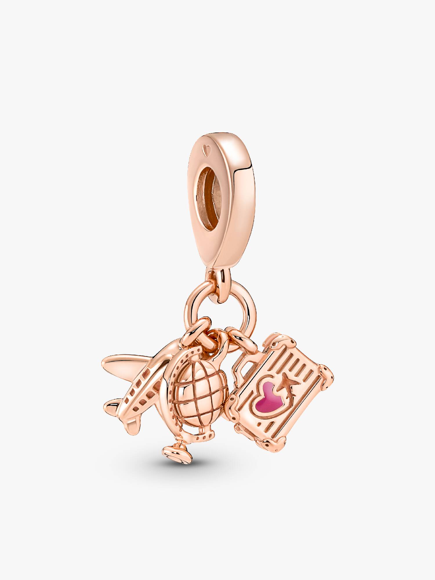 Charm pendente de avião, globo e mala