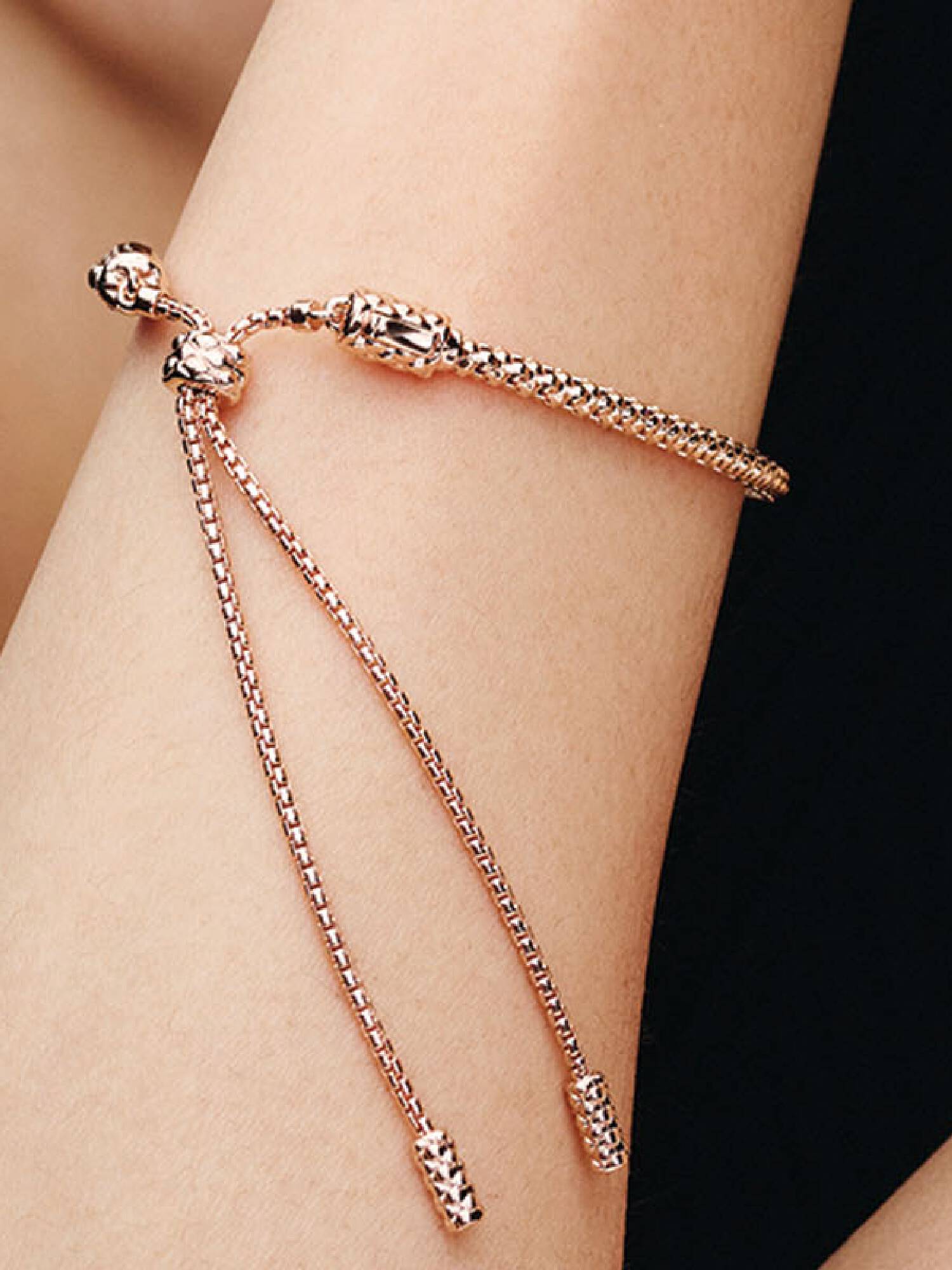 Pulseira Corrente Cravejada e Fecho Deslizante