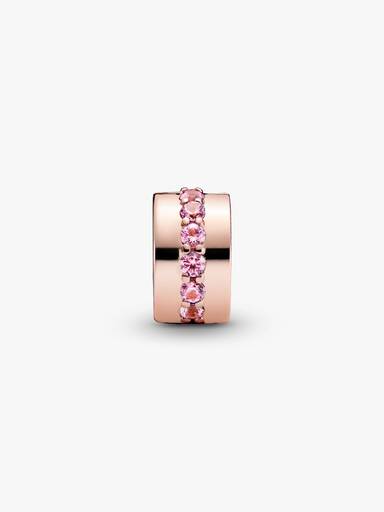 14k Rose gold-plated clip with synthetic pink sapphire