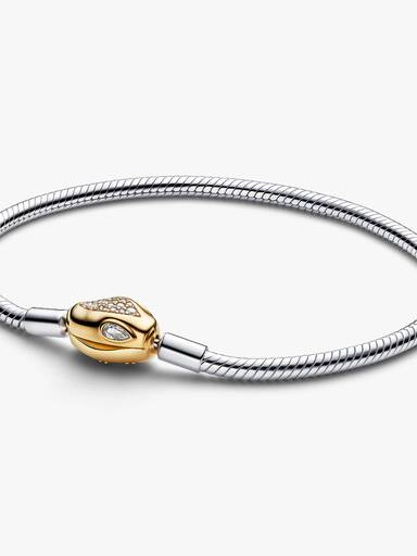 Pulseira Corrente Snake com Fecho de Cobra Dourada